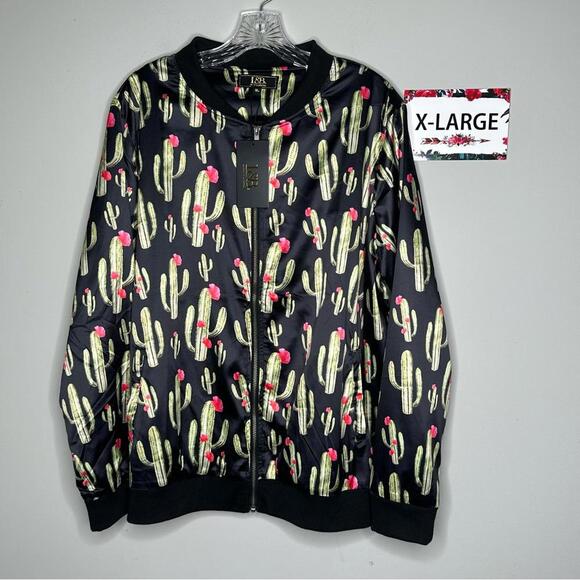 L&B XL Cactus bomber jacket Plus size XL - Picture 1 of 7